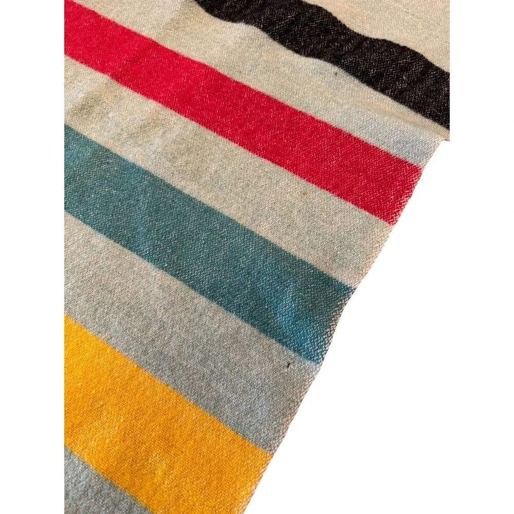 Vintage 4 Point Wool Blanket Reseda Green 83x102 HTF Color See Pictures